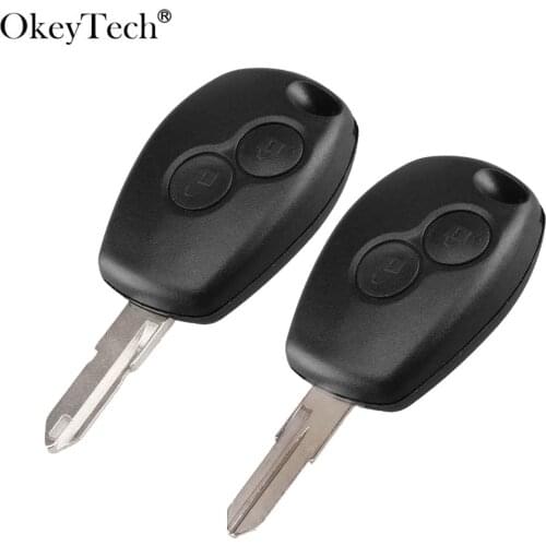 Okeytech 2 Buttons Remote Car Key Shell For Renault Duster Clio DACIA 3 Twingo Logan Sandero Modus For Nissan Alarm Car Key Case