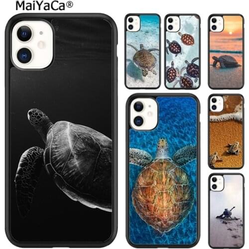 MaiYaCa Cute Sea Turtle Tortoise Drawing Phone Case For iPhone SE 6 6s 7 8 plus X XR XS 11 12 pro max Samsung Galaxy S8 S9 S10