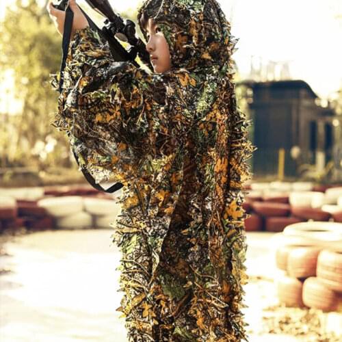 Kids 3D leaf camouflage suit Geely suit Shooting camo Hunting clothes and pants