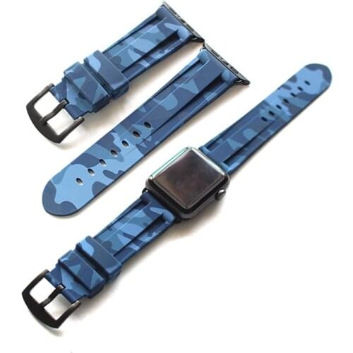 Camouflage Sport Soft Silicone Band For Apple Watch Strap Series 1 2 3 4 5 6 SE Watchband iWatch Bracelet 38mm 40mm 42mm 44mm