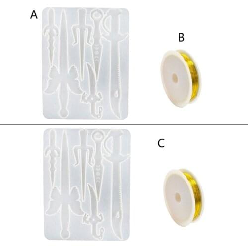 Dagger Epoxy Resin Mold Jewelry Pendant Silicone Mould DIY Crafts Keychain Mold