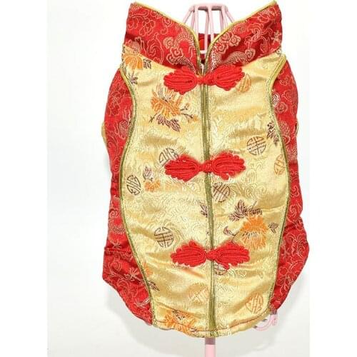 Chinese New Year Dog Coat Jacket Tang Suit Cheongsam Winter Dog Clothes Pet Clothing Pug French Bulldog Clothes Schnauzer Outfit