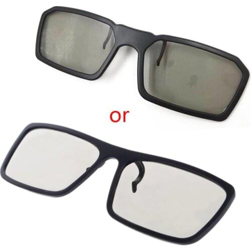 Clip-On Type Circular Passive Polarized 3D Glasses For TV Real 3D Cinema 0.22mm P9YE