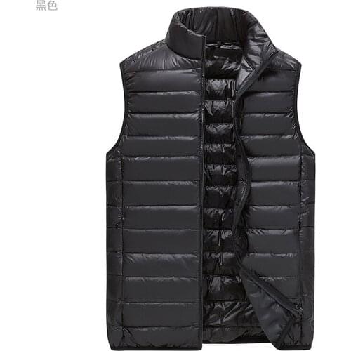 Lager Size Ultra Light Down Vest Men Portable Sleeveless Lightweight Warm Jacket White Duck Down Vests