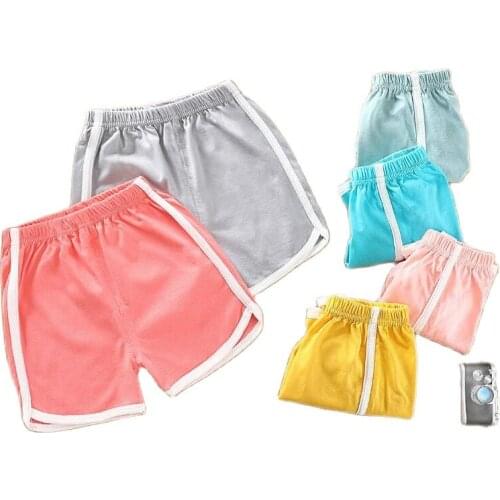Summer shorts for baby girls boys pure cotton sport pants toddler trousers 1-5Y little kids outwear solid 2,3,4 Y beach pants