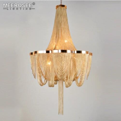 French Empire Chandelier Post Chain Aluminum Suspension Light Hanging Drop Lustre for Living room Hotel Project Lights