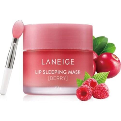 Original Korea Berry Lip Sleeping Mask With Brush Night 20g Moisturizing Lip Balm Skin Care Korean Cosmetics
