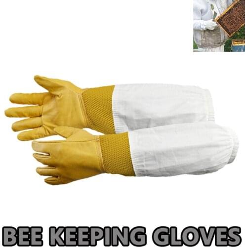 Yellow Bee Keeping Equipment and Tools Bees Beekeeping Protecting Gloves for Beekeeper NO.12