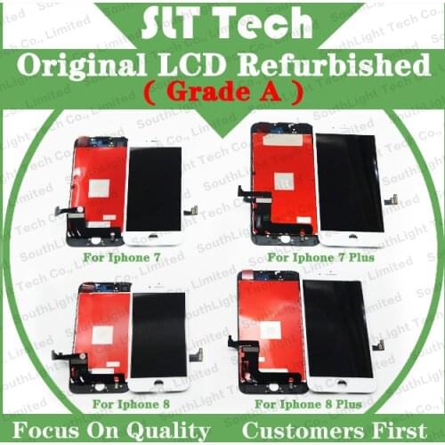 Genuine Original LCD Refurbished Display For Iphone 7 8 Plus 7P 8P LCD Screen Original Digitizer With Cold Glue Frame Assembly