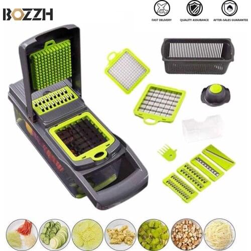 BOZZH Vegetable Cutter Grater ForVegetable Slicers Shredders Multi Slicer Peeler Carrot Fruit 7 in 1GadgetsVegetable CuttingTool