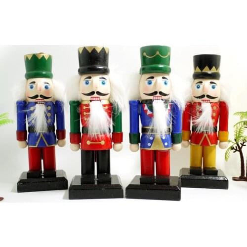 15CM Movable doll puppets thick wooden nutcracker soldier puppet doll novelty Christmas gift 4pcs/lot HT032