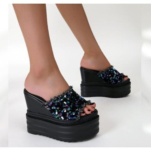 Preto branco Women's Slippers