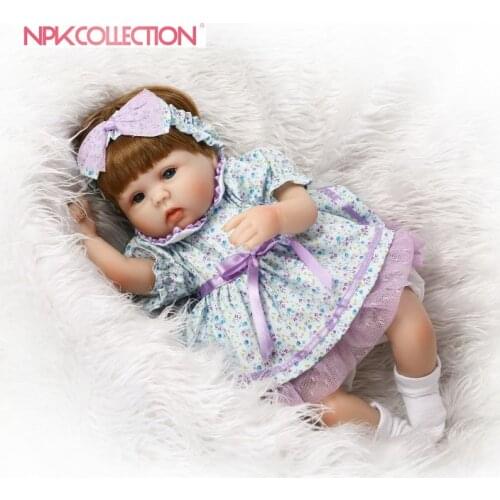 NPK Lifelike 18' Reborn Lovely Baby Doll With Fashion Wig Hair Doll Best Gift For Children On Birthday and Christmas