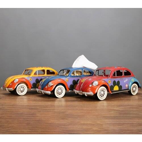 Cartoon Car Models Tissue Box American Style Retro Napkin Drawer Ornaments Creative Restaurant Hotel Home Living Room Decorative