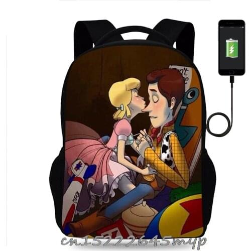 Disney Backpacks Boys Girls School Bags 16 Inch 3d Toy 4 Story School Bagpack Teengaer Usb Charging Mochila