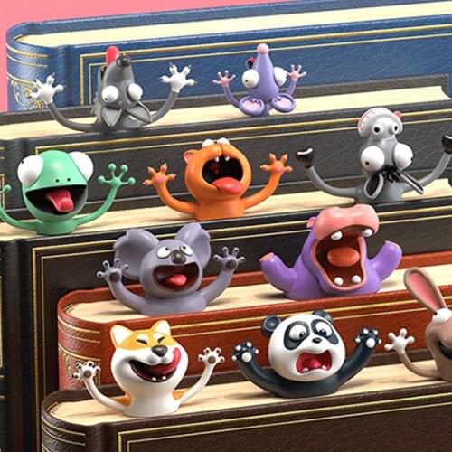 Cute 3D Animal Cartoon Bookmarks Cat Rabbit Mouse Wolf Book Marks Kid Girl Teacher Gift Office School Kawaii Stationery Supplies