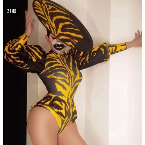 Modern Holiday Party Opening Jazz Disco Dance Costume Female Singer Leopard Costume Stage Performace Costume Nightclub Bar Show
