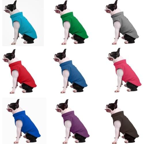 Pet Warm Fleece Pet Dog Clothes ,French Bulldog Autumn and Winter Polar Fleece Pet Vest, Small and Medium-sized Dog Warm Jacket