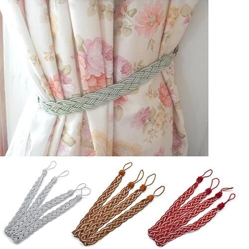 House Window Curtain Tieback Creative Knitted Braided Curtain Cord Rope Buckle