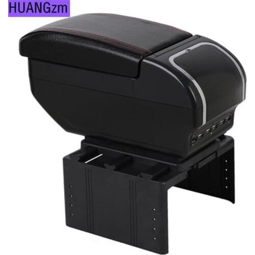 Universal Car Armrest Box Dual layer Large space Central Store Content box with cup holder ashtray USB interface Charging Car S