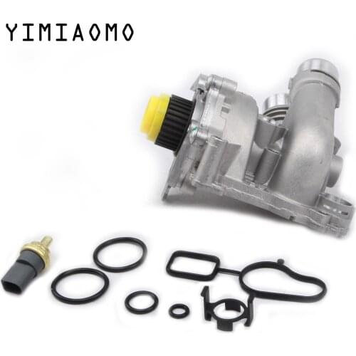 Aluminum Water Pump And Thermostat Water Temperature Sensor Kit 06H121026 For Audi A3 A4 TT VW Jetta Passat Golf Eos 06A919501