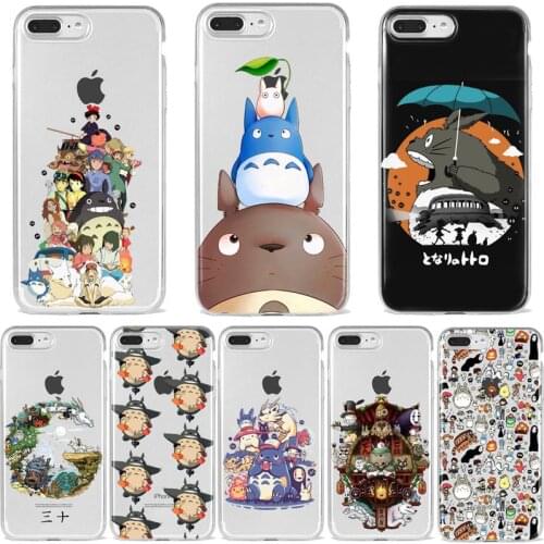 Japanese Cartoon Ghibli Miyazaki Totoro Phone Case for iPhone 7 8 6S Plus X XS 11 12 Mini Pro MAX XR Coque Suave silicone cover