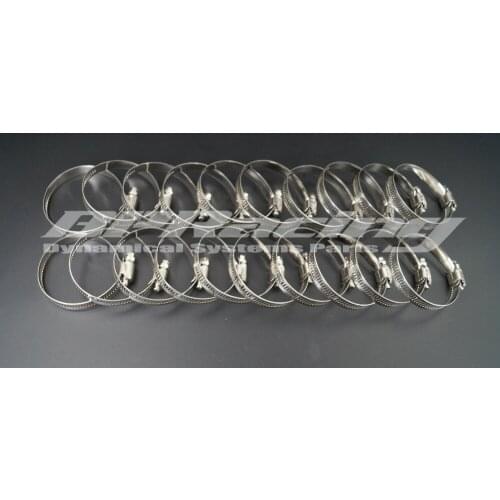20 Pcs x 2.6" (67 mm)/ Clamping Range 44 mm to 67 mm Stainless Steel Clamps