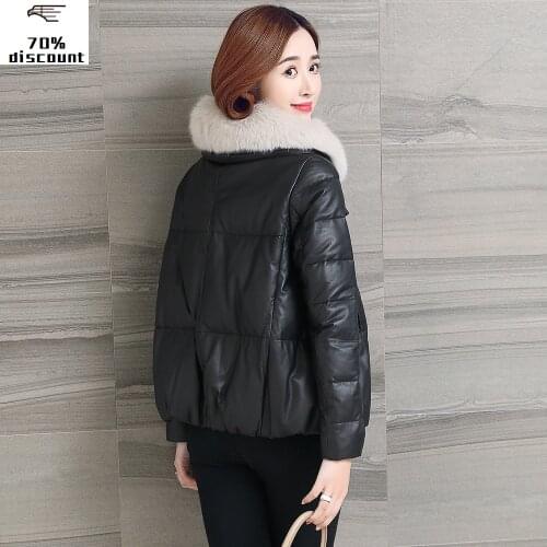 2020 Genuine Leather Jacket Winter Jacket Women Fox Fur Collar Down Jackets 300% Real Sheepskin Coat chaqueta mujer MY