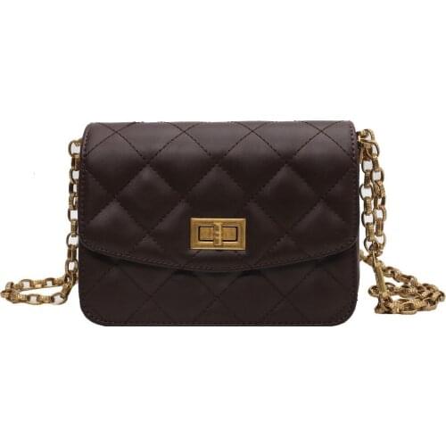 Fashion Womens Hight Quality PU Leather Thread Chains Shoulder Bags Handbags Striped Crossbody Bags Ladies Messenger Bags