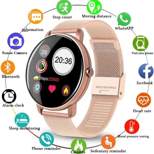 OUTMIX 2021 Women Smart watch Sports multifunction Heart rate and blood pressure monitor Smart Watch Men Waterproof Android ios