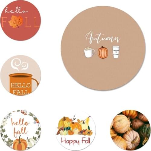 Pumpkin happy autumn fall Icons Pins Badge Decoration Brooches Metal Badges For Clothes Backpack Decoration