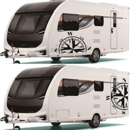 1 pair Black off road compassgraphic vinyl car sticker for pickup accessories 73x125cm