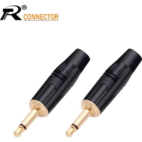 10pcs Gold Plated 2 Poles Jack 3.5MM Mono Male Plug Wire Connector for Microphone Earphone Headphone