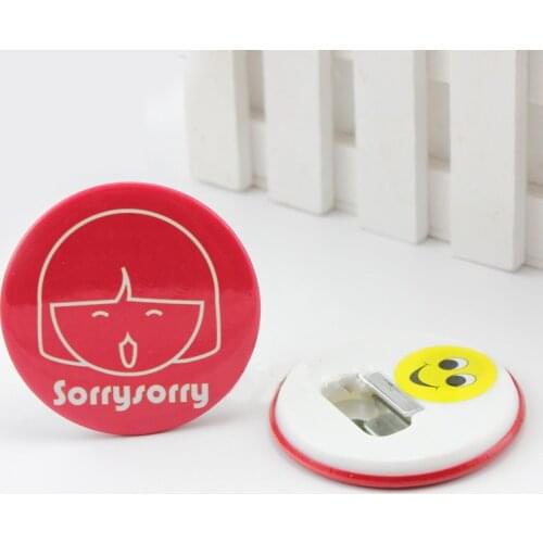 100 sets 58MM bottle opener plastic bottom bottle opener button badges 58mm button badges with bottle opener magnet