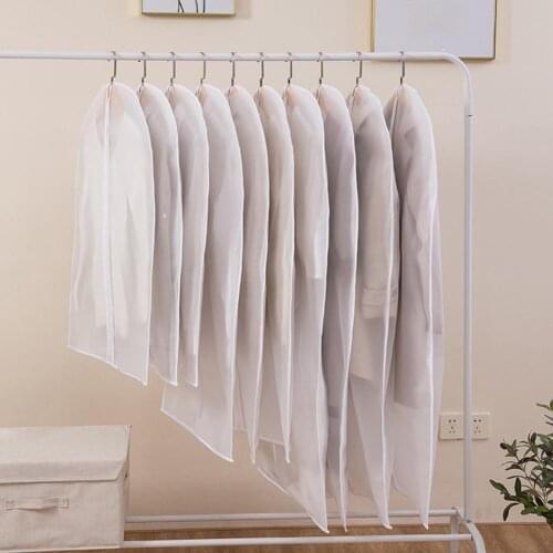 2Pcs/Set Clothes Protector Translucent Top Opening Design Soft Clothes Dust Cover for Coat Home Storage Bag Pouch