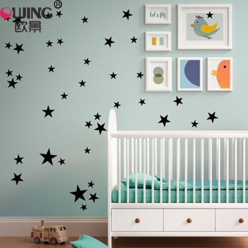 24pcs 3-10cm Cartoon Starry Wall Stickers For Kids Baby Rooms Nursery Home Decor Cute Little Stars Wallpaper DIY PVC Art Mural