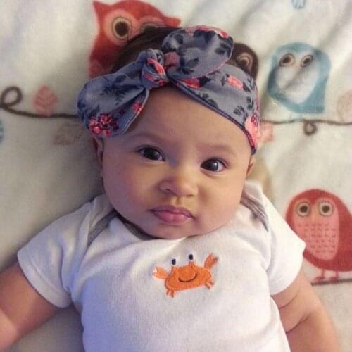 3pcs/set Infant Girls Cute Cotton Rabbit Ear Printed Headband Kids Toddler Hair Accessories