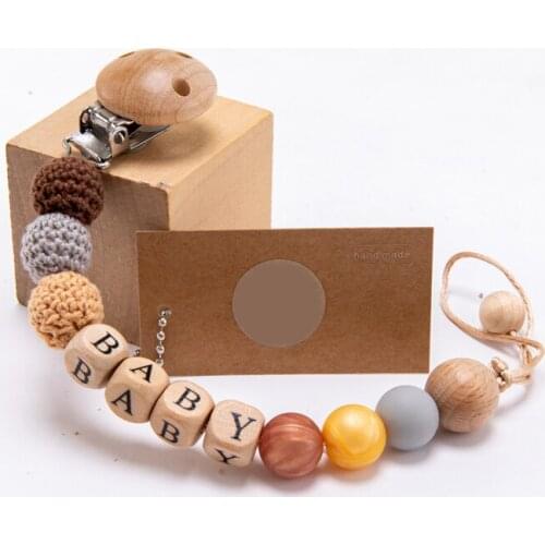 5pcs Baby Pacifier Chain Personalize Name Pacifier Clip Cartoon Dummy Chain Holder Cute Soother Chain Baby Teething Baby Chew