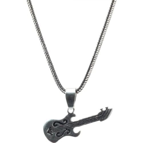 925 sterling Silver Guitar Men 'S Necklace