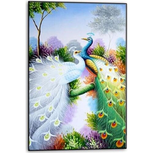 5D DIY Diamond Embroidery Animal Peacock Cross Stitch DIY Diamond Painting Needlework Diamond Mosaic rhinestones Home Decor gift