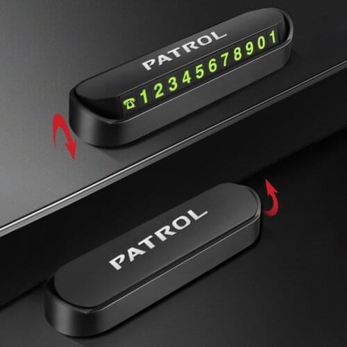 Car Temporary Stop Sign Parking Card Telephone Number Card Plate for Nissan Patrol Y60 Y61 Y62 Car-Styling Accessories