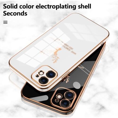 Luxury Plating Deer Silicone Phone Case For iPhone 12 11 Promax XSmax SE XS XR X 8 7 Plus Protection Cover