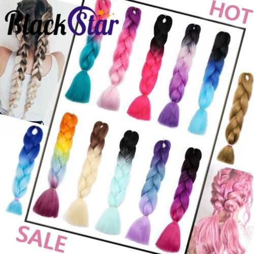 Black Star Hair Jumbo Braiding Hair Ombre Extensions 24inch 100g/pcs Synthetic Hairs Twist Braiding hair Extensions for women