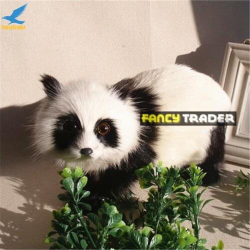 Fancytrader Pop Mini Simulation Plush Panda Toy Lifelike Black and White Panda Animals Doll Decoration Gift