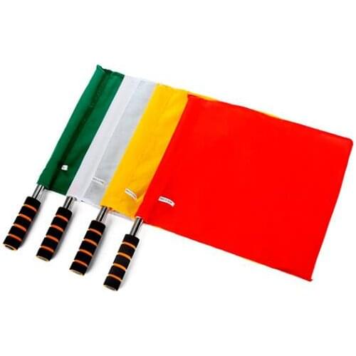 Command Signal Flags Athletic Handheld Flags Stainless Steel Referee Flag Track Field Signal Flag Banner red yellow green blue