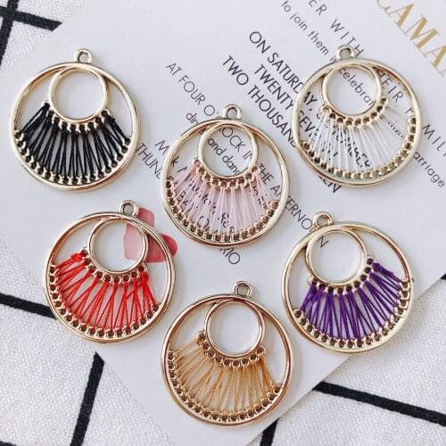 4pieces/lot Alloy round Kgold earrings Jewelry Accessories pendant Earring Accessories
