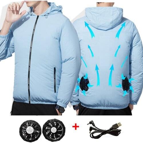 Summer Sport Fan Air Condition Cool Man Woman Travel Ultralight Brand Outdoor Vest Clothes Jacket Sun Windbreaker Fishing Worker
