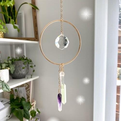 Sun Catcher Crystal Catcher Crystal Dot Rainbow Door Decorative Wall Hanging Gift