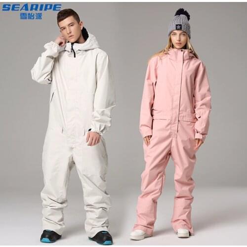 SEARIPE Ski Suit Women and men Mountain Skiing jacket + Snowboard Pants Female Waterproof Winter Warm Snow Jumpsuit