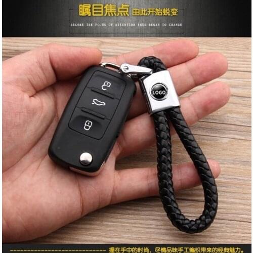 3D metal car key rope car logo keychain key ring For OPEL KIA Audi Benz Nissan Volvo Mazda Skoda Chevrolet Hyundai Mitsubishi